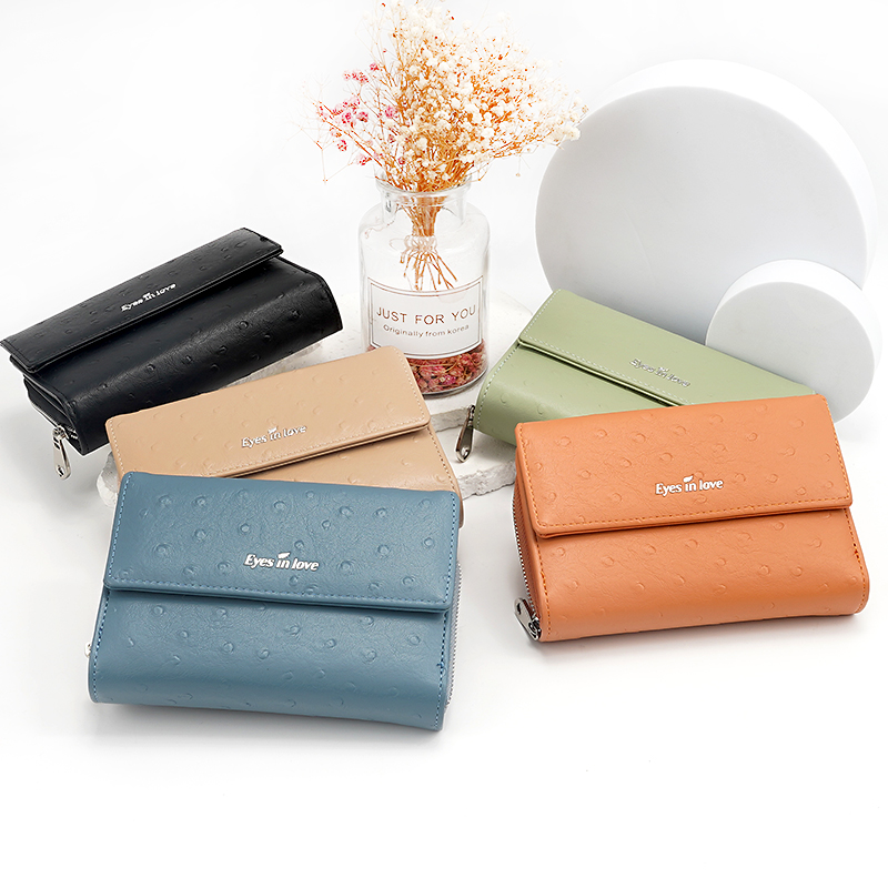 WOMEN WALLET 100% FRIENDLY PU WALLET SHORT ZIPPER LADY PURSES